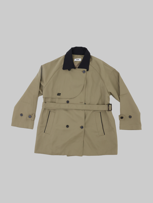 Double A Logo Trench Coat in Brown