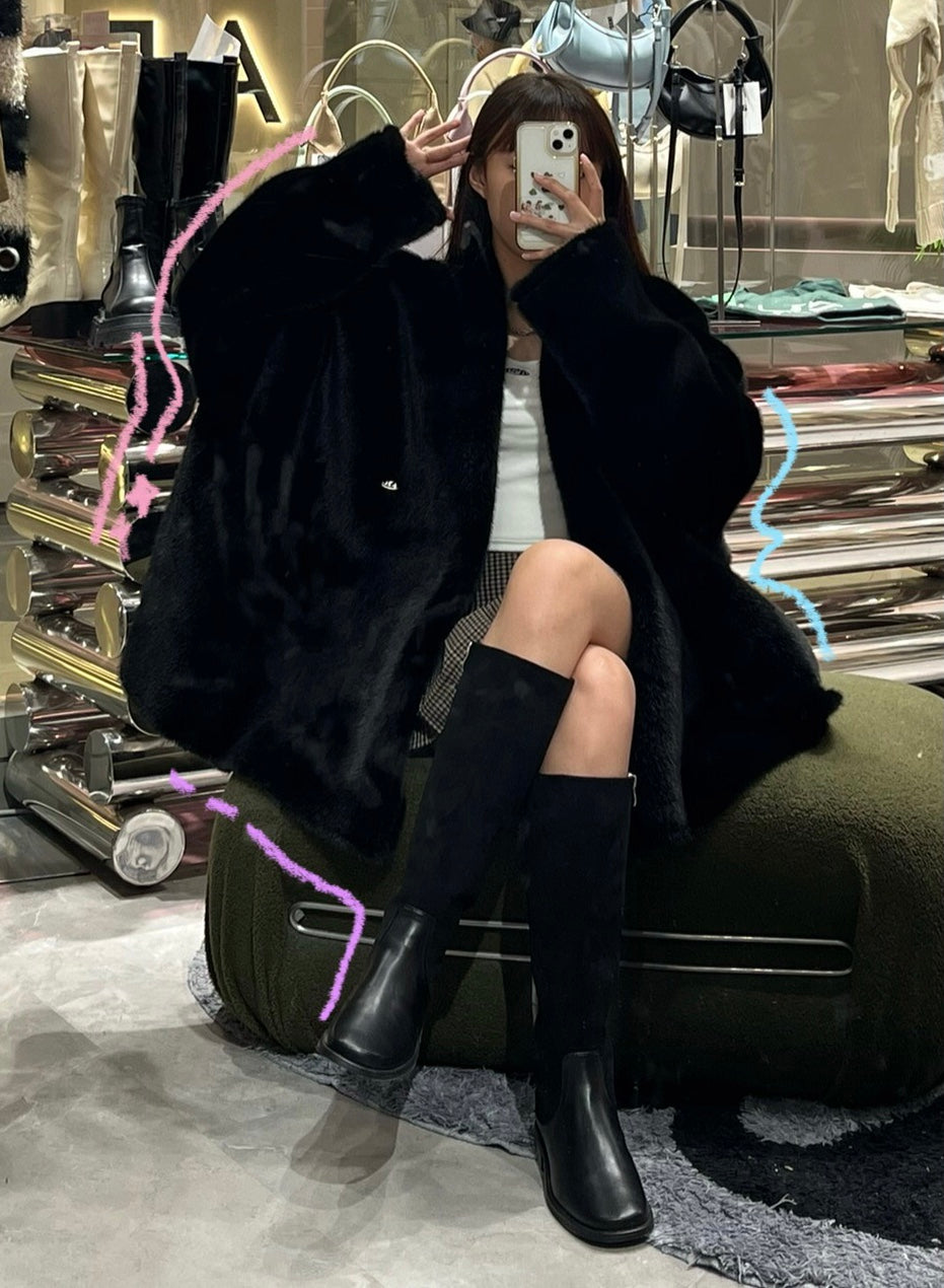 ASUNI square toe platform rider boots