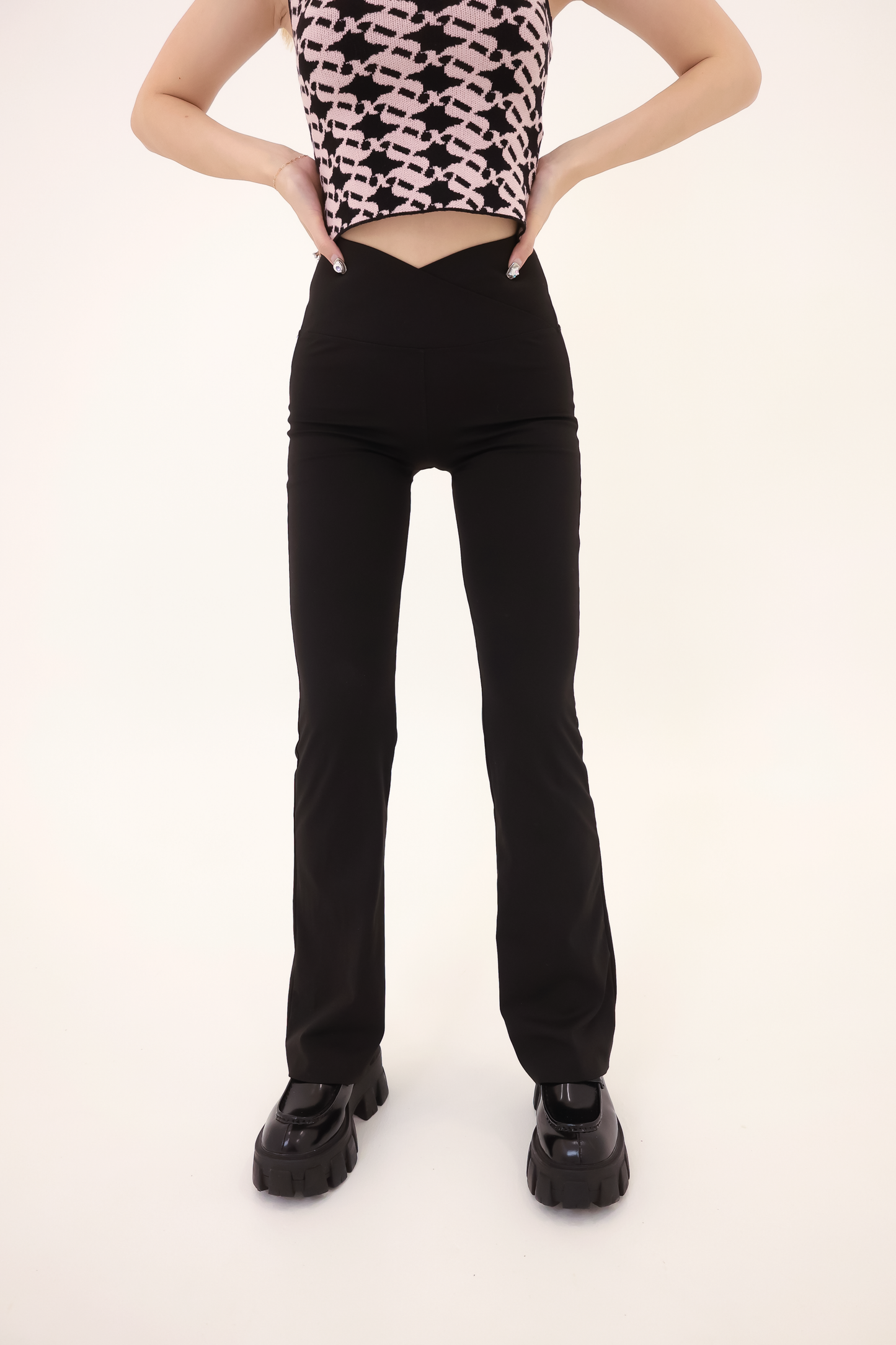 Flared Trousers in Black