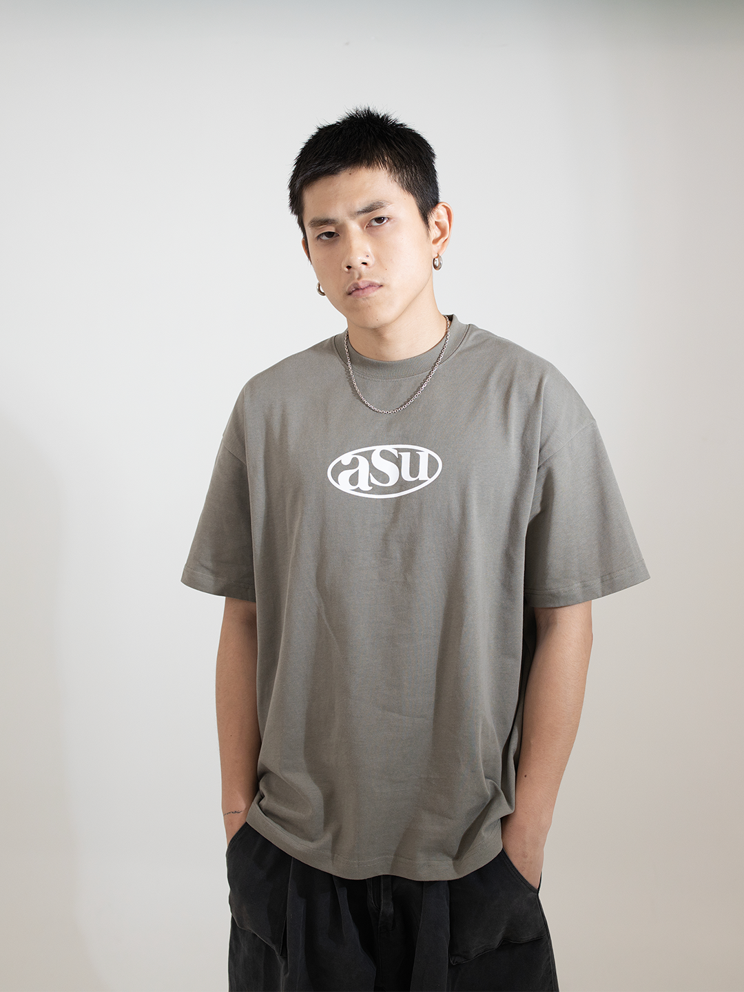 ASUNI ASU Logo Men’s Printed T-shirt(Khaki)