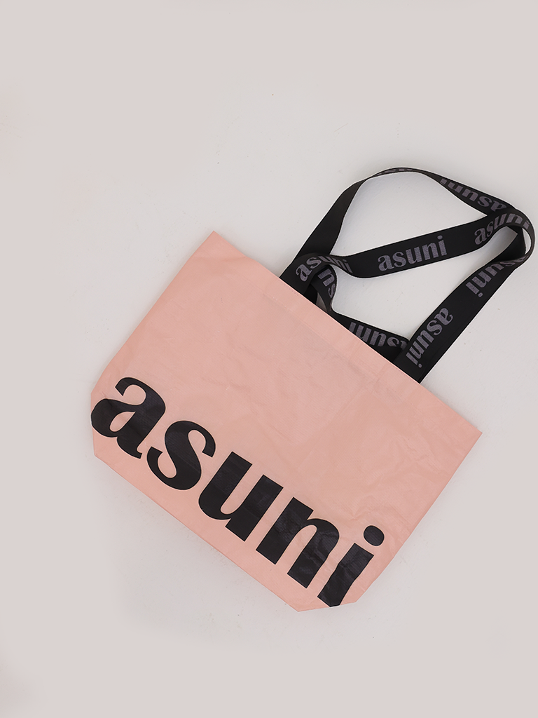 asuni Pink Teal Reusable Shopping Tote Bag