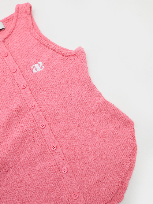 Anagram Knitted Slim Vest Top In Pink