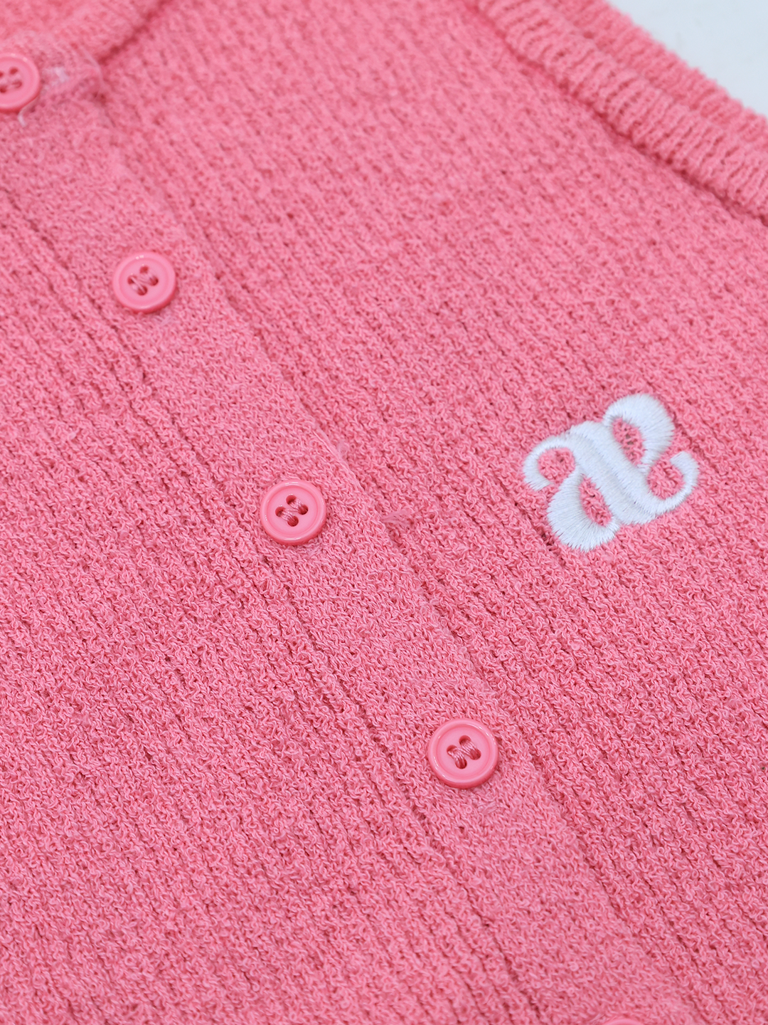 Anagram Knitted Slim Vest Top In Pink