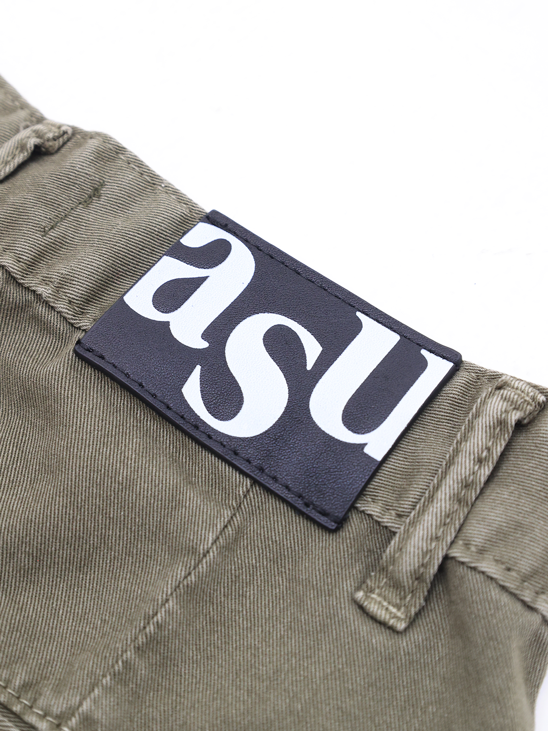 US Army Straight Legs Denim Pants In Army Green