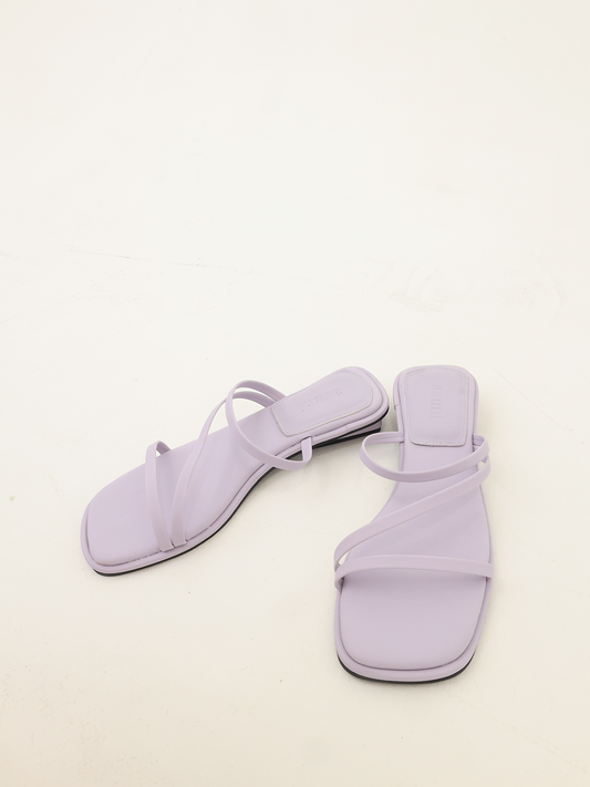 ASUNI Square Toe Candy Flip Flops in Purple