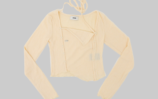 double layer self-tie long sleeve in yellow