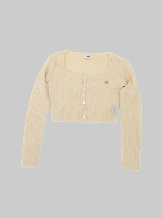 Anagram Front Buttons Knitted Sweater In Cream