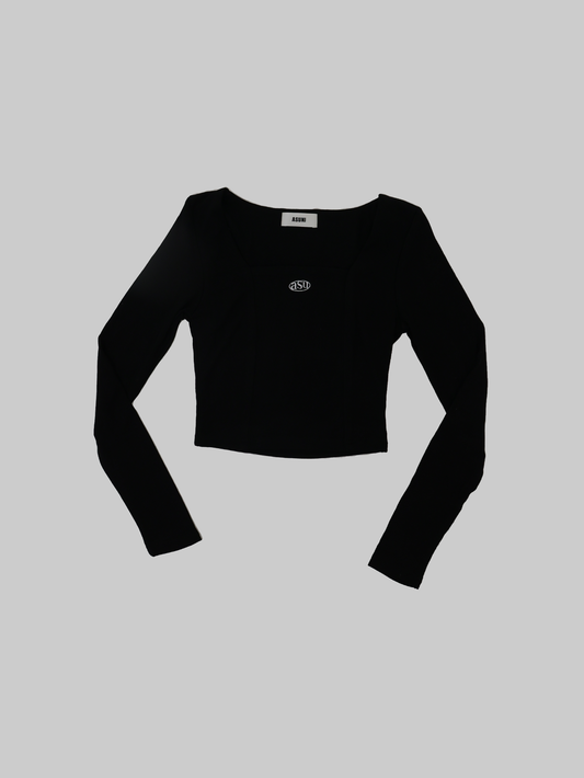 Double A long sleeve top in black