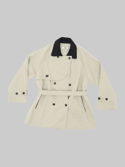 Double A Logo Trench Coat in Beige