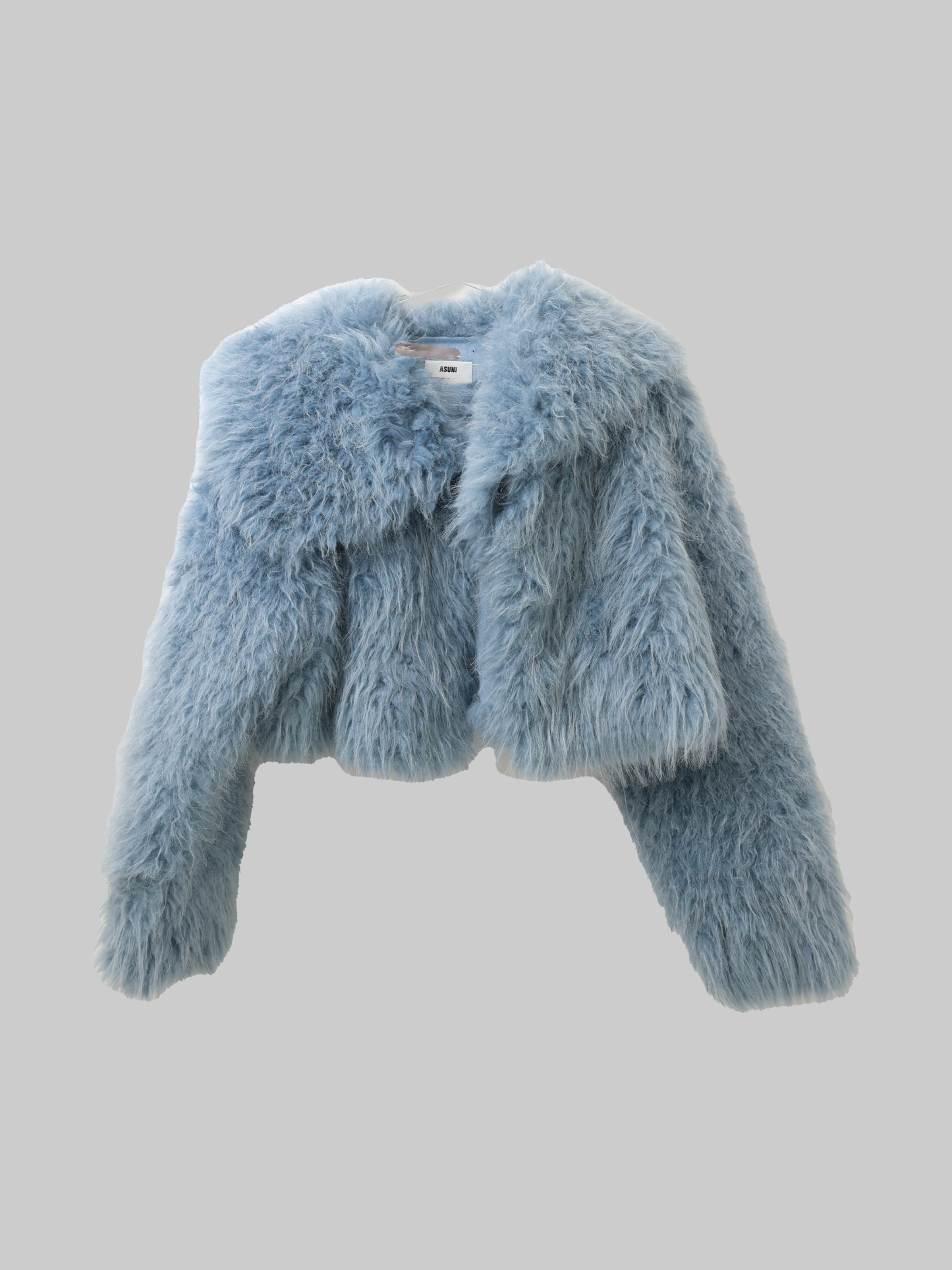 asuni Faux Fur Collar Evening Cape for party Coat in blue