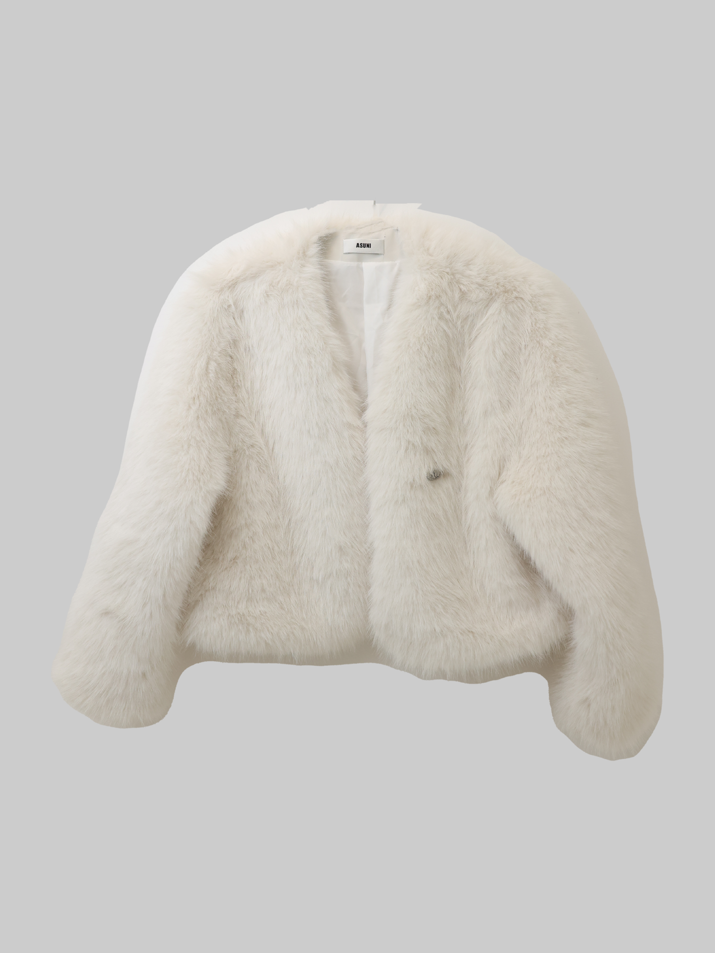 asuni Faux Fur Collar Evening Cape for Winter Coat in White