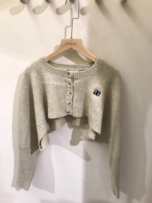 Double A bottoms crop coat in beige