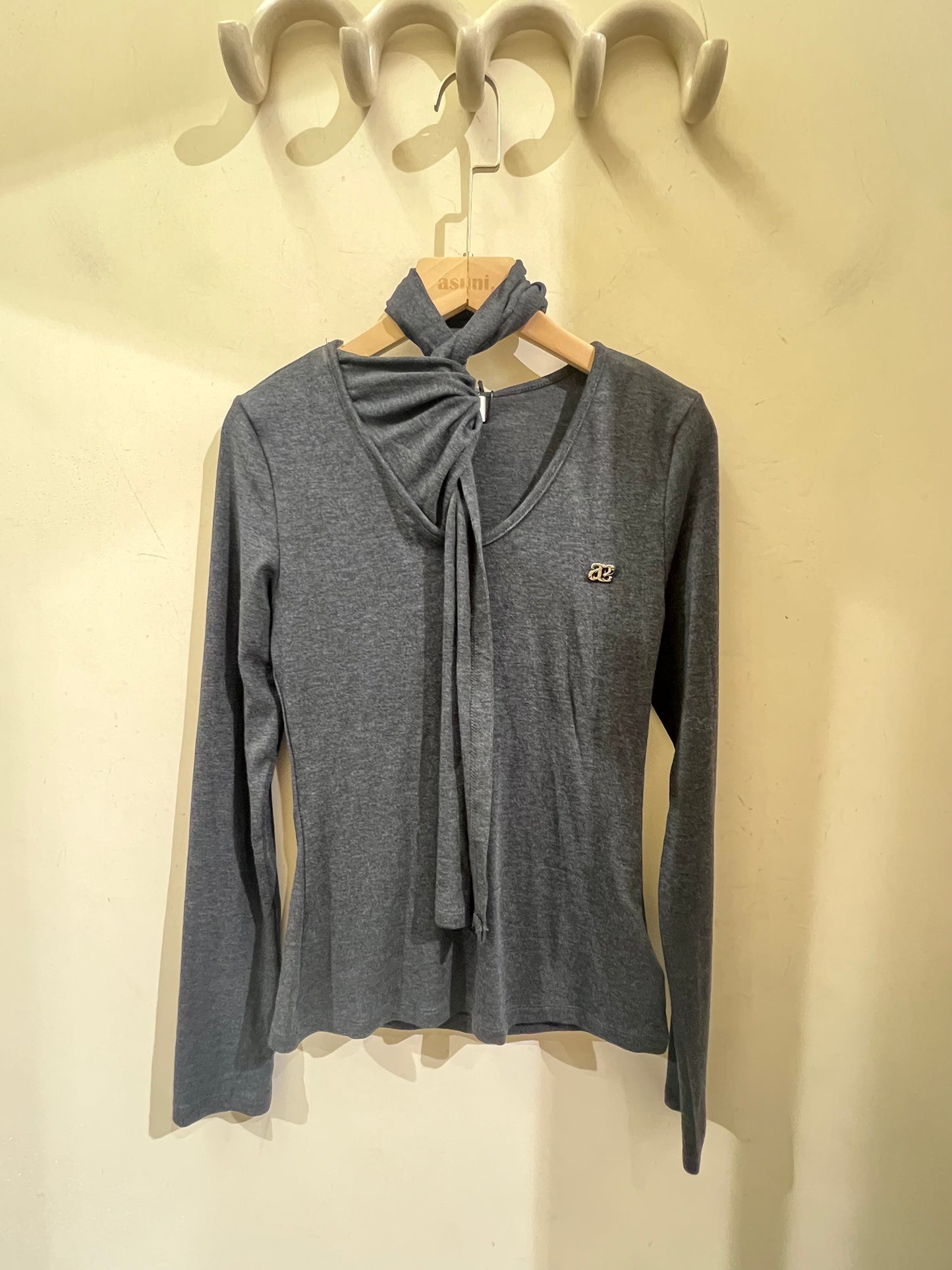 ASU Long Sleeve Wrap Top In Grey