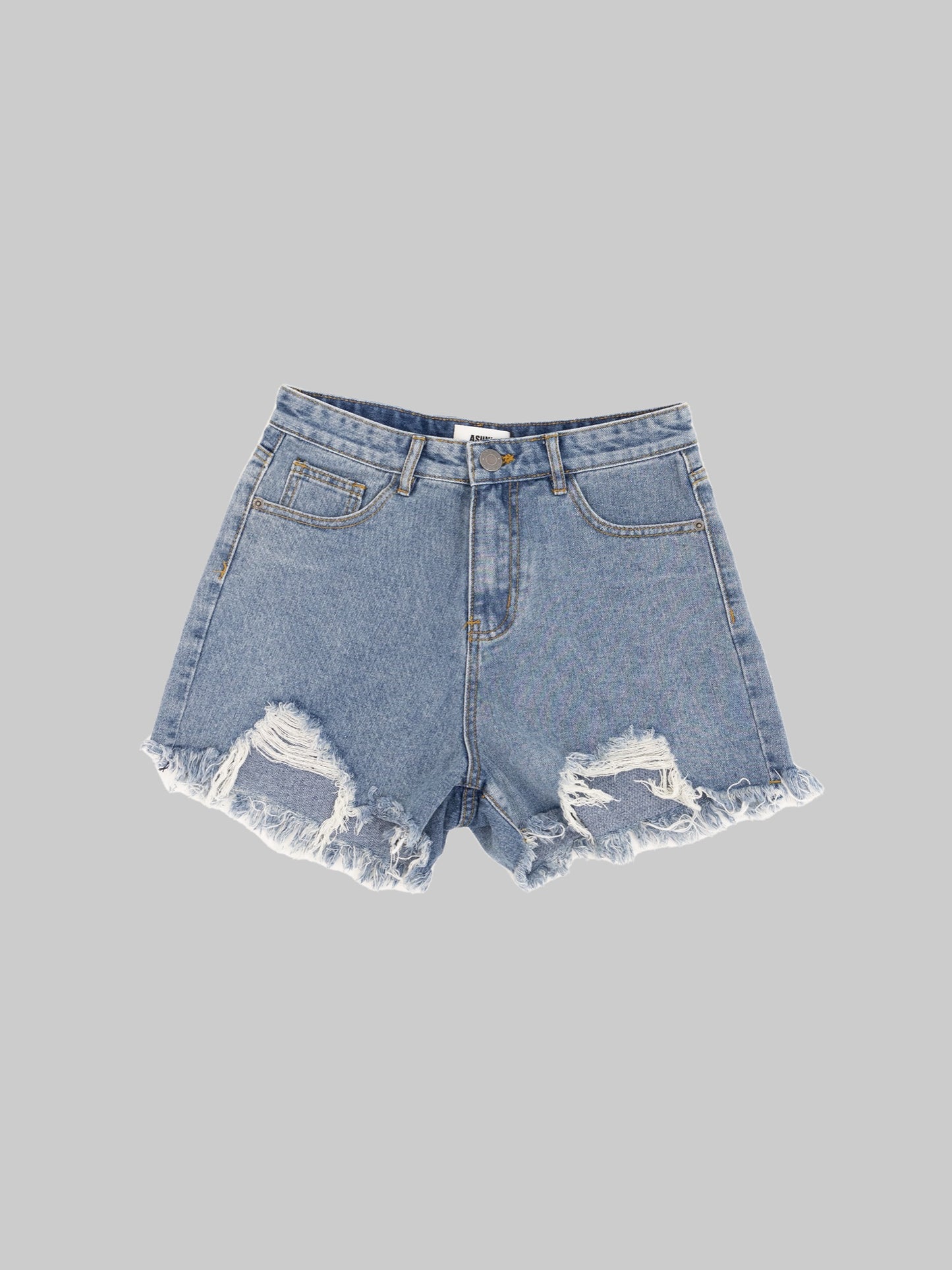 asuni,design 3.0 High Waist Denim Shorts blue
