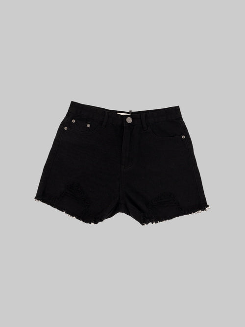 asuni,design 3.0 High Waist Denim Shorts black