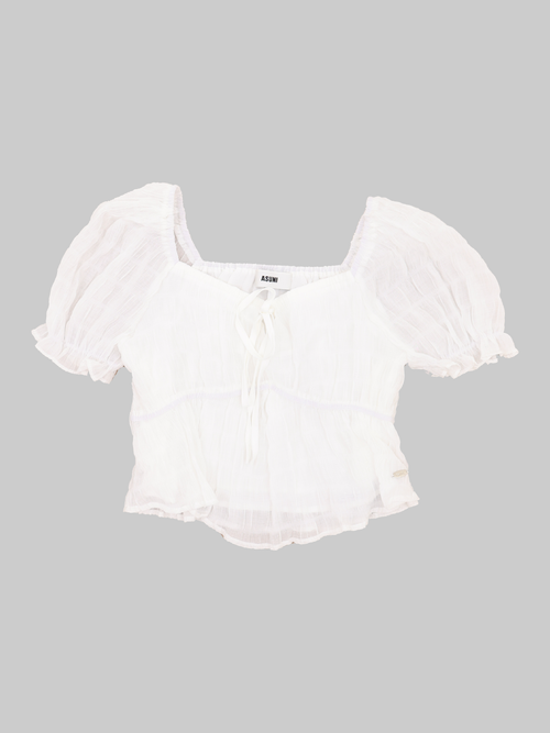 Cute Puff Sleeves Princess Blouse In White