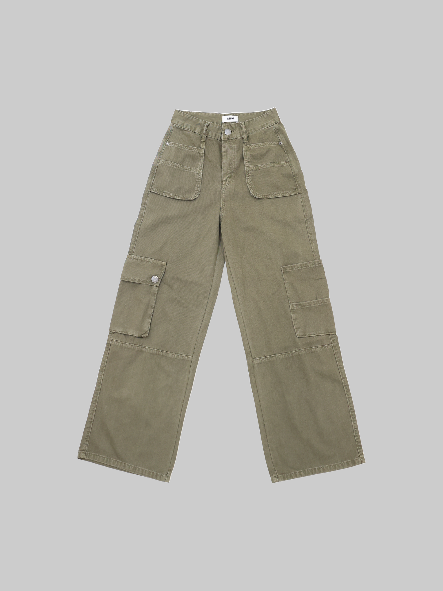 US Army Straight Legs Denim Pants In Army Green