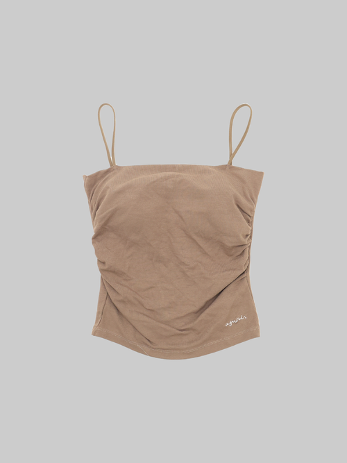 Miss Asuni, Wrapped Side Padded Camisole In Brown