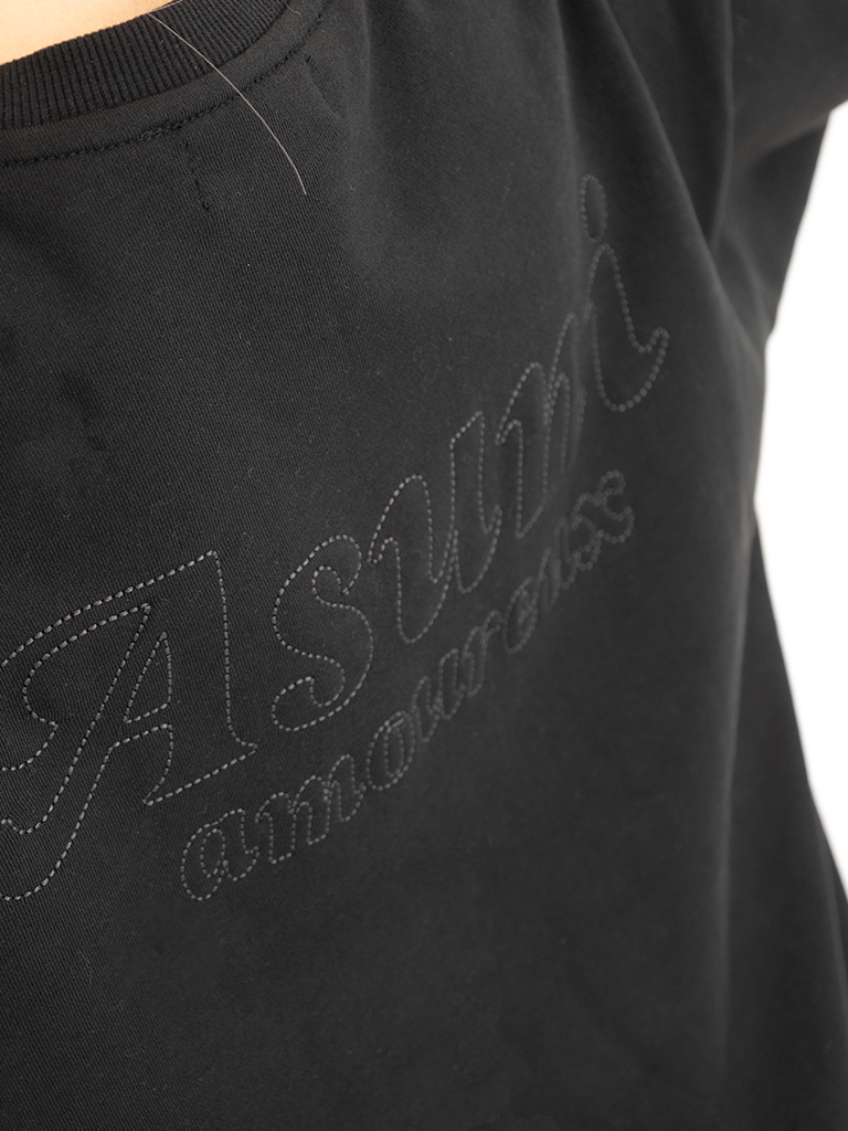 Anagram Sweatshirt With Tonal Slogan Detail In Black