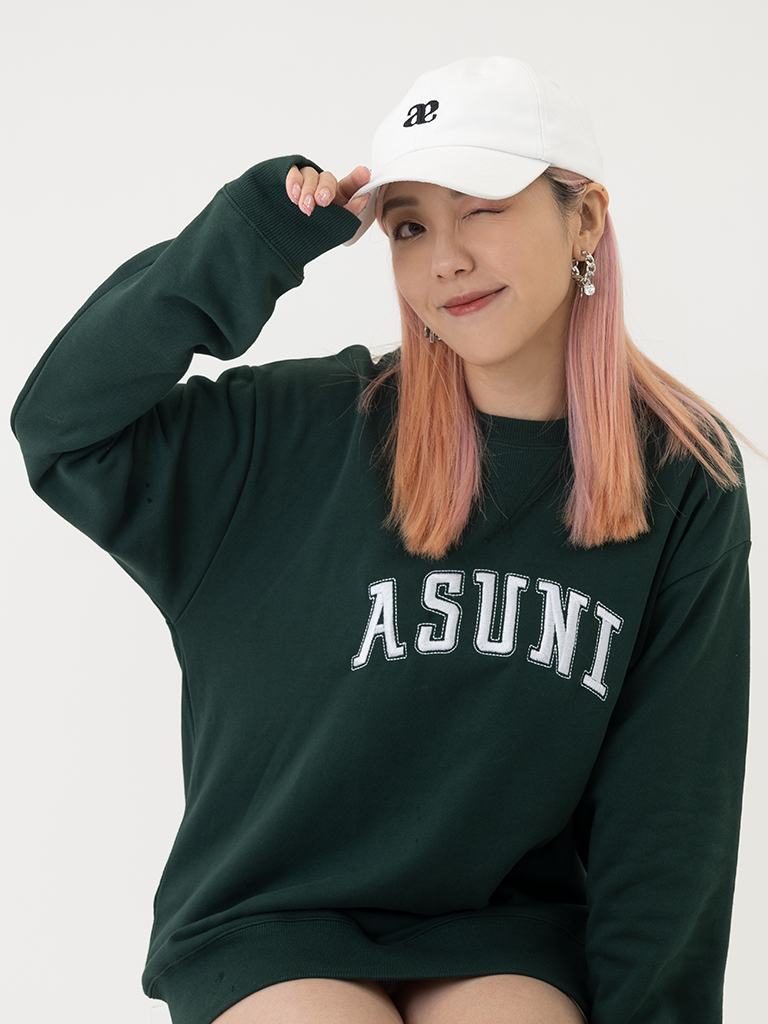 Flocked ASUNI Sweatshirt In Green