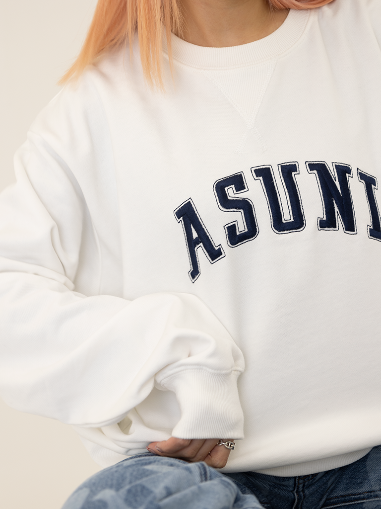 Flocked ASUNI Sweatshirt In White