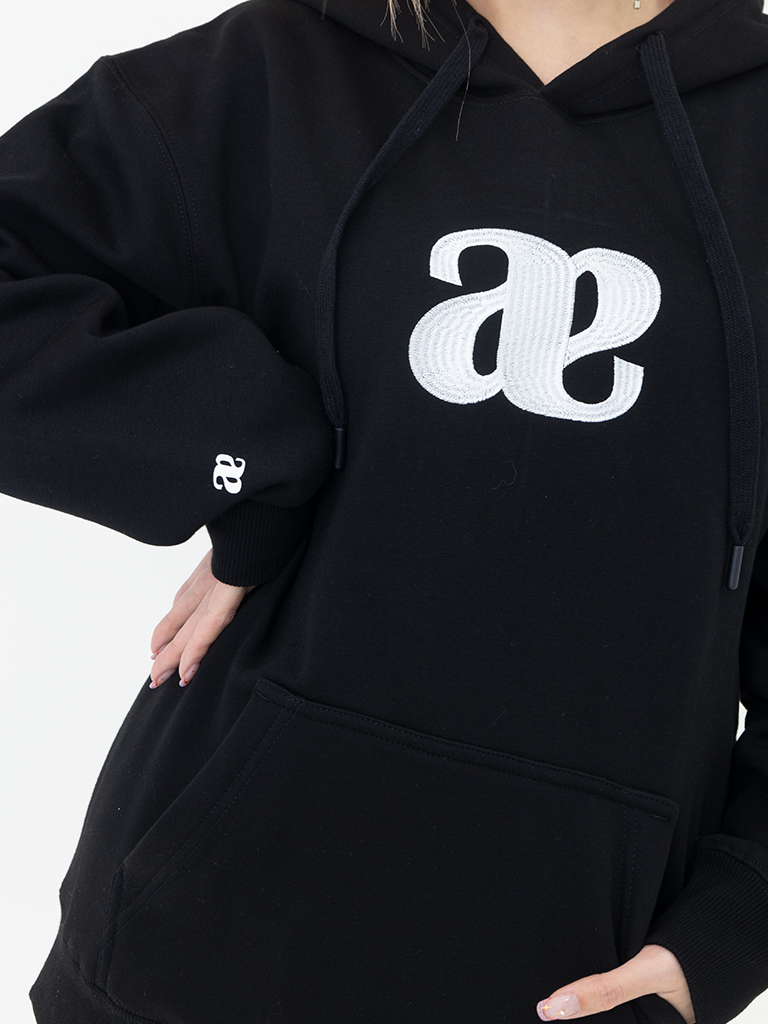 Anagram Embroidered ASUNI Hoodie In Black