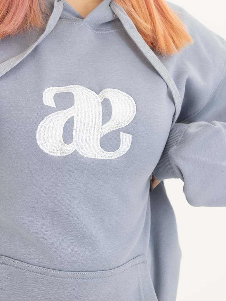 Anagram Embroidered ASUNI Hoodie In Blue