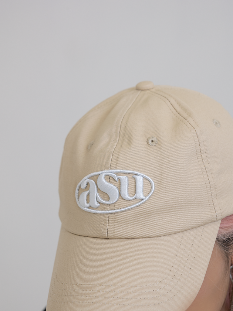 Embroidered ASUNI Baseball Cap In Beige