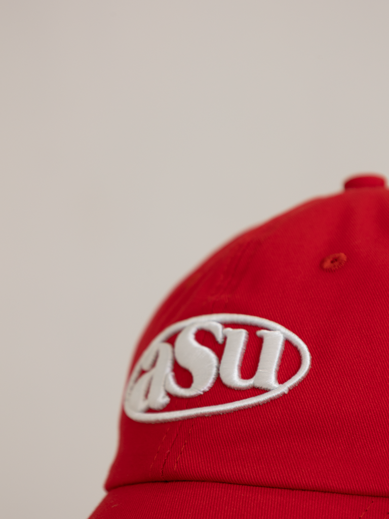 Embroidered ASUNI Baseball Cap In Red