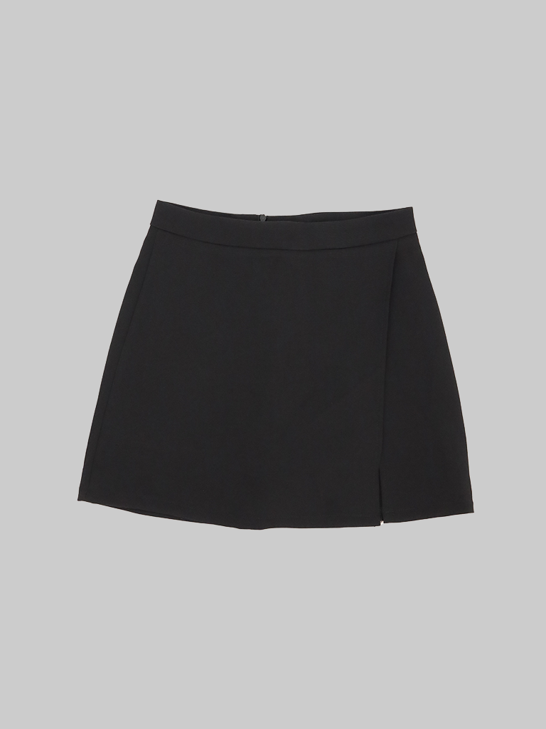 So Cool Black Split Mini Skirt