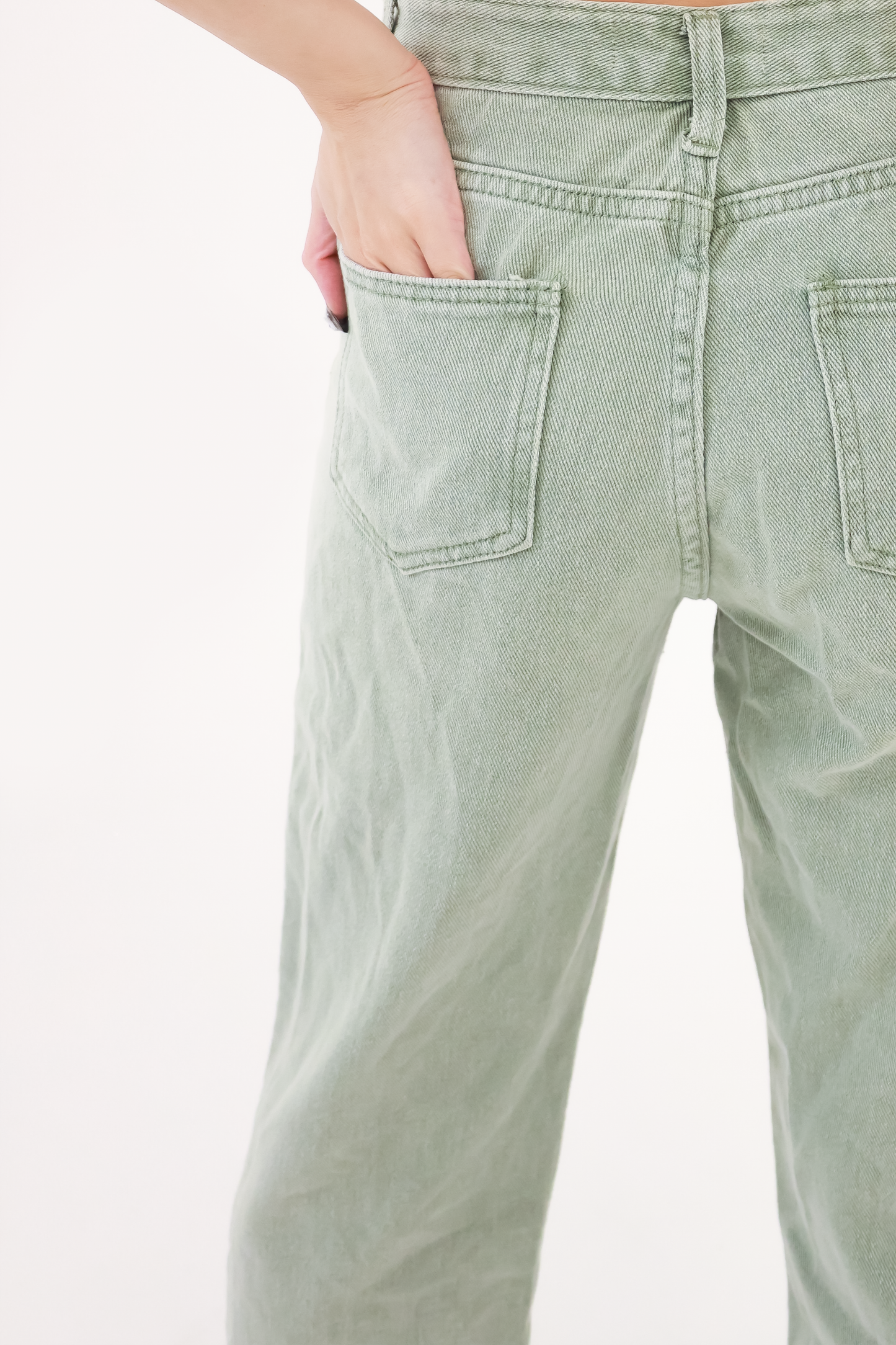 Lovesick High Waist Jeans In Green