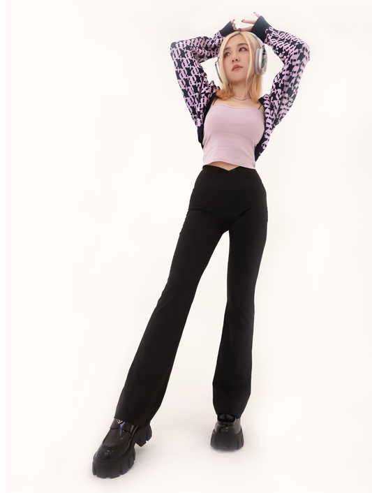 Flared Trousers in Black