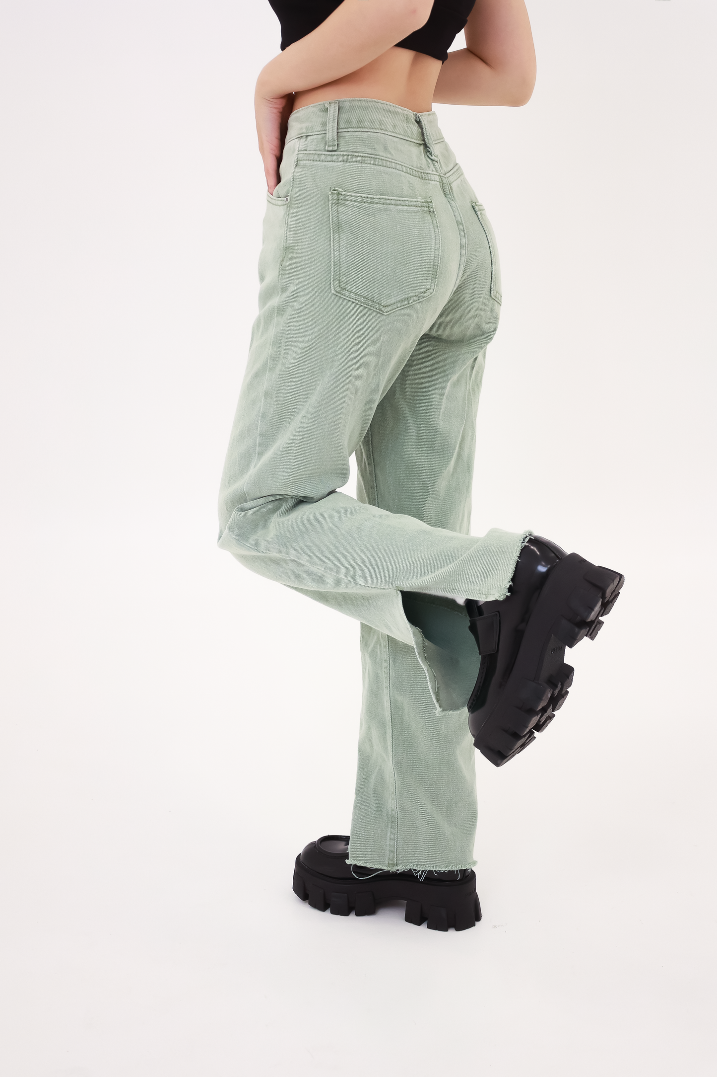 Lovesick High Waist Jeans In Green