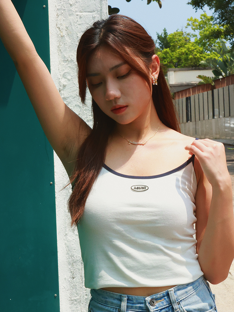 Unimade Ribbed Vest Top IN WHITE