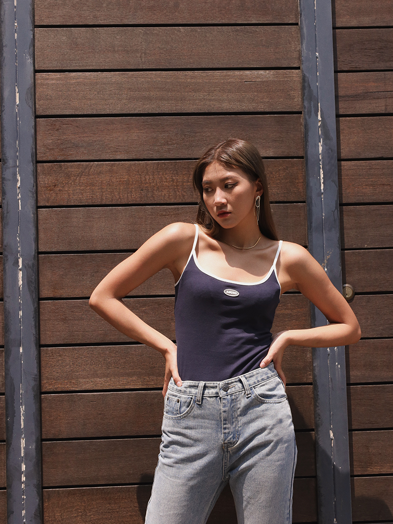 Unimade Ribbed Vest Top IN NAVY