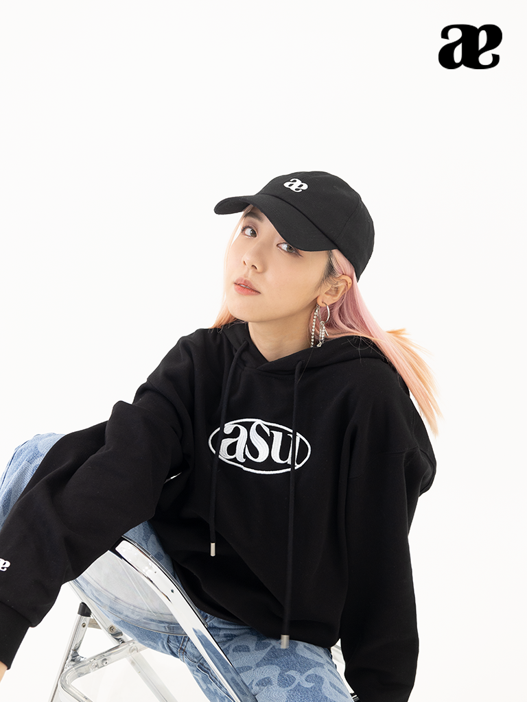 Embroidered ASUNI Hoodie In Black
