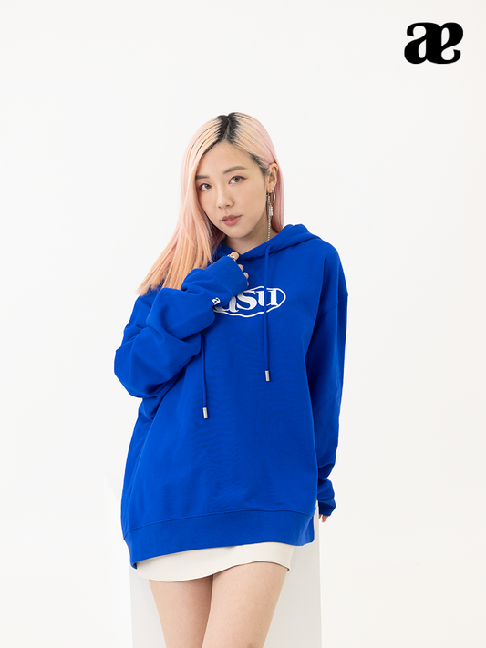 Embroidered ASUNI Hoodie In Blue