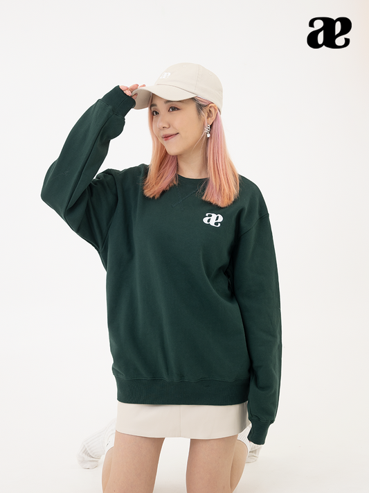 Anagram Sweatshirt With Tonal Slogan Detail In Green