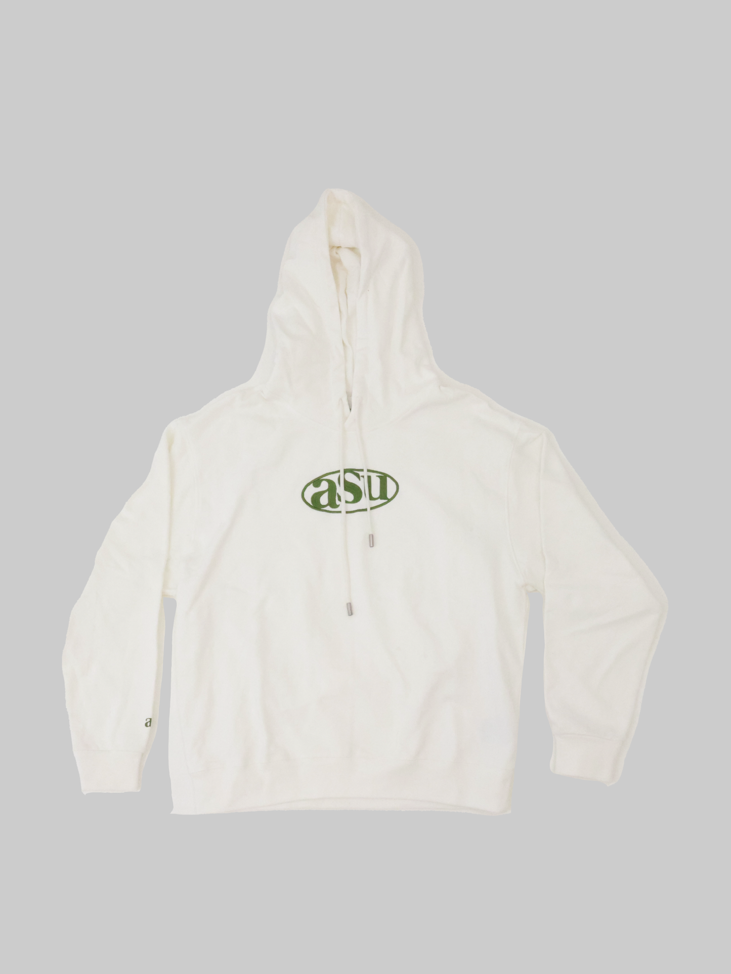 Embroidered ASUNI Hoodie In White Green