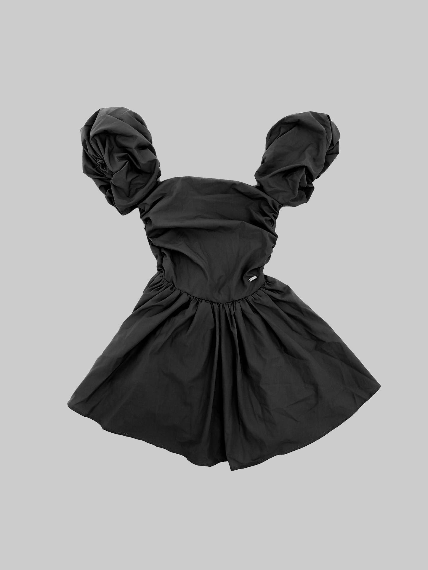 Puff Sleeves Baby Doll dress(Black)