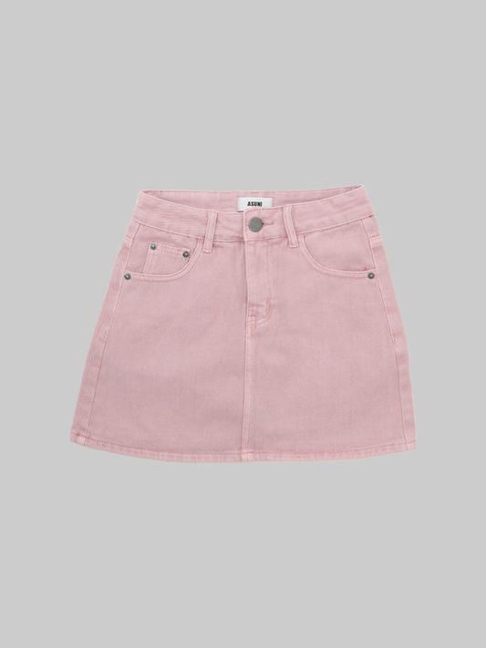 Barbie Doll Denim Mini Skirt In Pink